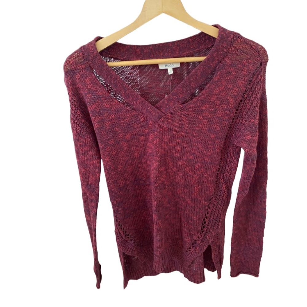 BNWT Mud Women’s Maroon Sweater with Cutout Top Size S